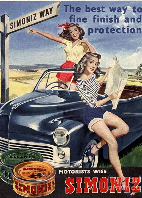 1950s Uk Simoniz Cars Wax Polish Sex Drawing By The Advertising Archives