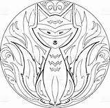 Coloring Firefox Mandala Vector Fox Royalty Designlooter Fable Grapes 49kb 1024 sketch template
