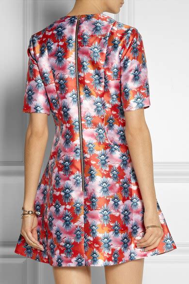 House Of Holland Printed Satin Twill Dress Net A Porter