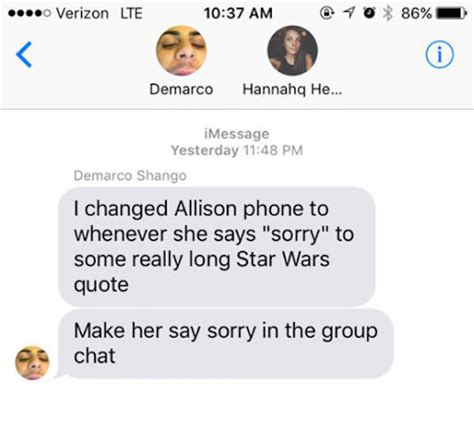 the star wars quote autocorrect text prank is my new