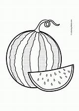 Watermelon Coloring Drawing Pages Para Frutas Kids Colorir Line Fruits Cartoon Desenhos Sketch Fruit Printable Template Clipart Comments Getdrawings Library sketch template