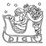 Santa Sleigh Coloring His Claus Riding Pages Christmas Reindeer Eve Color Print Getcolorings Printable Kids sketch template