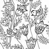 Printemps Coloriage Oiseaux Coloriages Oiseau Exotiques Clochette Avec Imprimer Colorier Fleur Chant Mandala Scenery sketch template