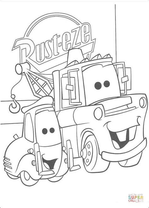 rust eze logo  mater coloring page  printable coloring pages