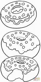 Coloring Pages Kids Dessert Printable Donuts Comments sketch template