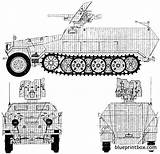 Sdkfz251 Ausfb Blueprintbox Hanomag Ausfc Stuka Blueprint sketch template