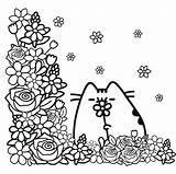 Pusheen Coloring Pages Cat Kawaii Sheets Book Cute Print Pushin Colouring Color Para Colorear Dibujos Animal Flowers Kids Save Gatito sketch template