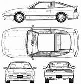 240sx S14 Nissan 1989 Blueprints sketch template