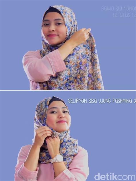 tutorial hijab praktis tanpa jarum saat sedang terburu buru