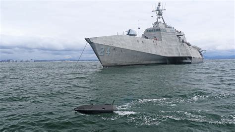 tiny drone boat   tested   navys big manned unmanned teaming experiment