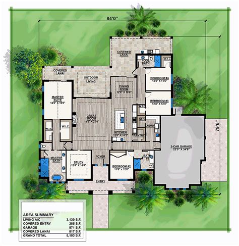 house plan  florida style   sq ft  bed  bath