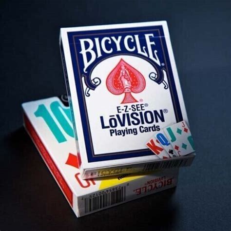 deck red blue bicycle lovision playing cards lo vision    ez