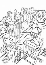Coloring City Pages Cityscape Printable Kids Getcolorings Popular Books sketch template