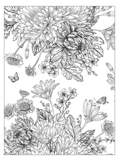 clippedonissuu  beautiful flowers detailed floral designs coloring