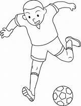 Soccer Playing Clipart Boy Kids Coloring Drawing Line Kid Clip Person Transparent Drawings Cliparts Clipartix Sweetclipart Mom Sweet sketch template