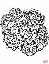 Coloring Heart Abstract Patterns Pages Printable Hearts Supercoloring Drawing Categories sketch template