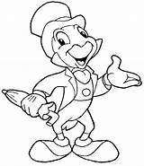 Cricket Jiminy Pages Disney Coloring Pinocchio Character Cartoon Kids Book Drawings Drawing Coloringpagesfortoddlers Christmas Målarbok Template Templates Cute Choose Board sketch template