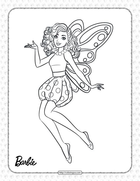 printable fairy princess barbie coloring page barbie coloring