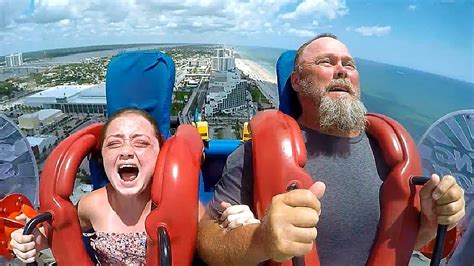 dads and daughters 3 funny slingshot ride compilation youtube