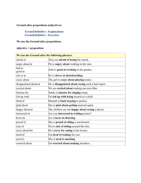 gerund  prepositions