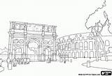 Rome Colosseum Constantine Landmarks Visit Oncoloring sketch template