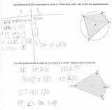 Inscribed Quadrilaterals Angles Arcs Supplementary sketch template