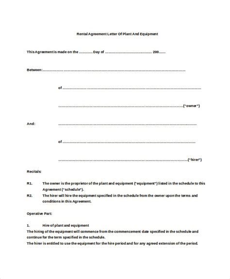 rental agreement letter templates word apple pages google docs