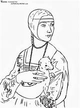 Coloring Pages Renaissance Vinci Da Leonardo Famous Adults Printable Kids Coloriage Template Ermine Lady Girl Artists Sketch sketch template