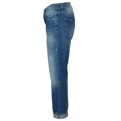 dondup dp mila jeans baggy straight fit mid rise jeans bla washed   hos milium