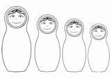 Dolls Matryoshka Coloring Nesting Russian Pages Colouring Doll Printable Crafts Coloriage Paper Kids Activities Multicultural sketch template