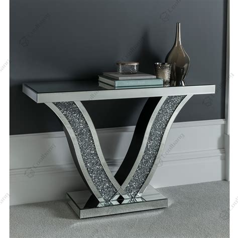 living room crushed diamond console tablediamond console table