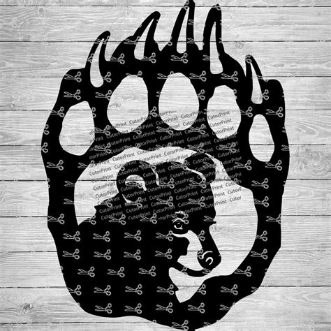 bear paw svgeps png files digital  files  cricut