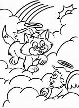 Angel Coloring Boy Pages Snoopy Nuvole Clouds Cat Getcolorings sketch template