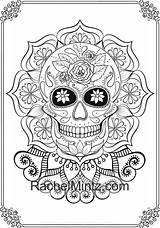 Skulls Mandalas Relaxing Decorated sketch template