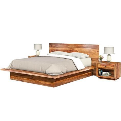 california king size solid wood platform bed frame