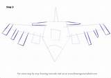 Draw F16 Step Drawing Falcon Jets Fighting Fighter Wings Other sketch template