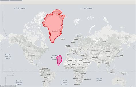 true size website shows   large countries  compared   daily mail