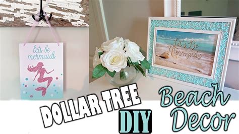 dollar tree diy beach mermaid room decor project youtube