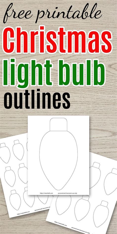 printable christmas light bulb template printable templates