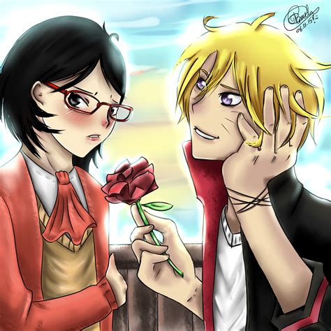 fan art boruto x sarada by pamdraw05 on deviantart