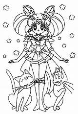 Moon Sailor Coloring Luna sketch template
