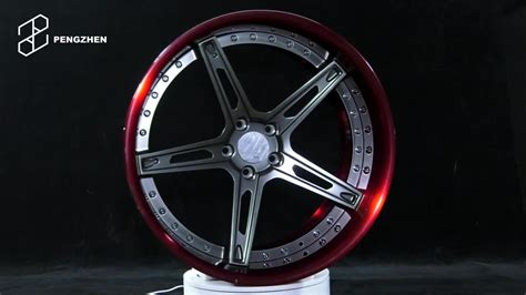 customized perfect  piece red deep dish rims foeged