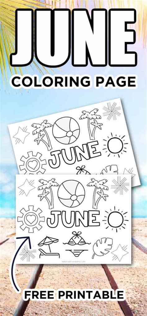 june coloring page   happy  printable coloring pages
