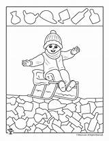 Sledding Puzzles Woojr Snowman Woo sketch template