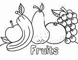 Coloring Pages Vegetables Fruits Print Printable Fruit Fresh sketch template
