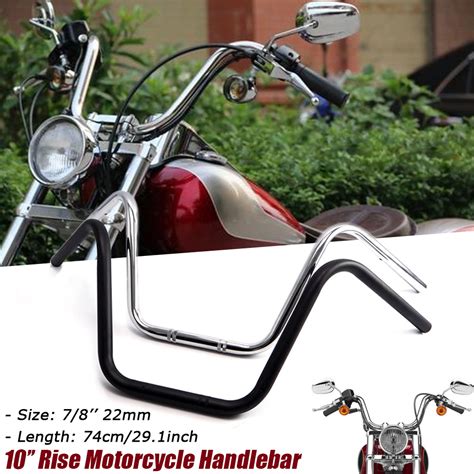 mm motorcycle handlebars rising drag handle bar  cruiser cafe racer ebay