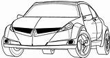 Coloring Acura Pages Cars Carscoloring sketch template