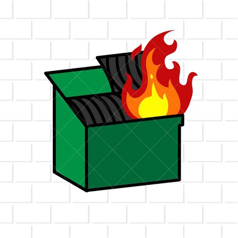 dumpster fire digital  svg png dxf eps files  shirts decals stickers printables