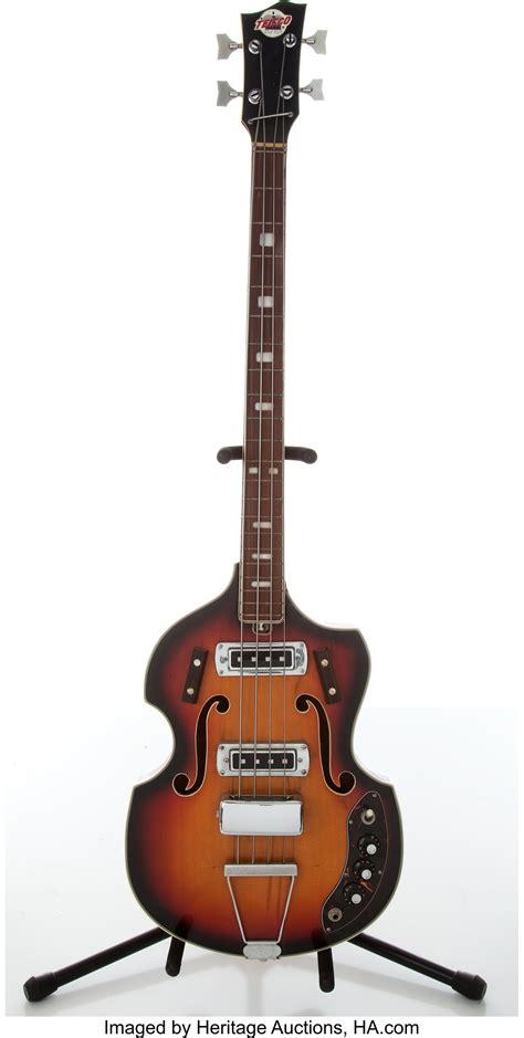 teisco del ray eb  sunburst bass guitar  lot  heritage auctions