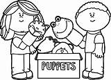 Puppet Coloring Pages Puppets Kids Show Playing Color Printable Theater Box Getcolorings Getdrawings Fresh Print Wecoloringpage sketch template
